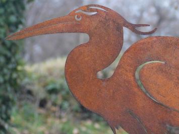 Tuinsteker Reiger - silhouet - rustiek metal