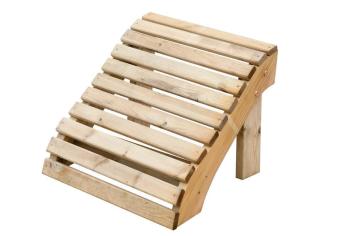 Dubbele houten tuinstoelen met middentafel, geimprigneerd