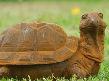 Tuinbeeld schildpad, gietijzer, groot beeld in detail