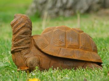 Tuinbeeld schildpad, gietijzer, groot beeld in detail