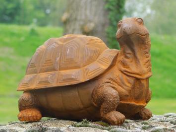 Tuinbeeld schildpad, gietijzer, groot beeld in detail