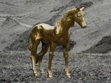 Paard sculptuur, beeld, goud kleurig, verzamelbeeldje paarden