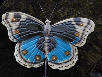 Vlinder kapstok blauw - handgemaakt van metaal