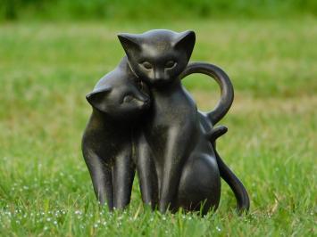 Beeld kat, spelende katten, poes beeld voor binnen en buiten