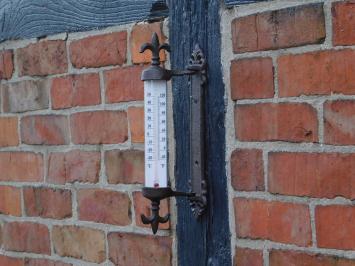 Thermometer met Franse lelie - gietijzer - weerbestendig