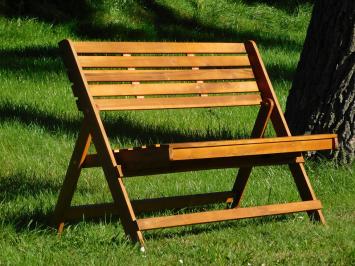 Tuinbank inklapbaar, hardhouten bank voor in de tuin, teak kleur