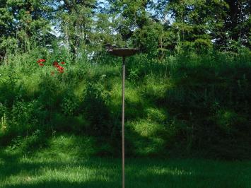 Tuinsteker vogelbadje - Gietijzer - Inclusief vogeltje