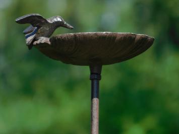 Tuinsteker vogelbadje - Gietijzer - Inclusief vogeltje