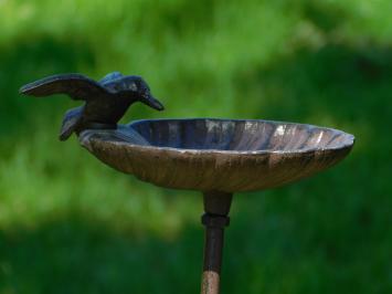 Tuinsteker vogelbadje - Gietijzer - Inclusief vogeltje