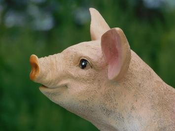 Gartenstatue Schwein, lustige Figur, Tier mit Stiefeln, Gartendeko