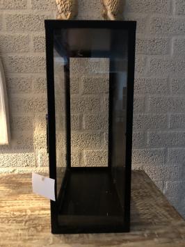 wandvitrine kast metaal zwart met acrylaat glas