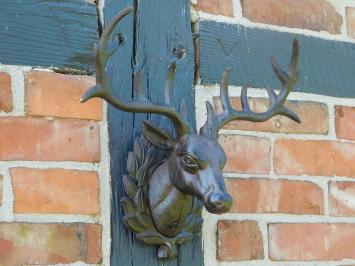 Wandornament Hirsch - Braun - Gusseisen