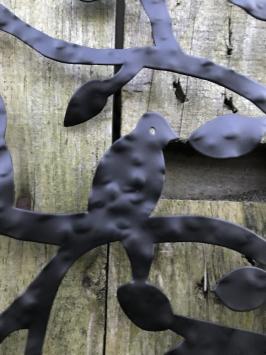 Wandschmuck 'Baum des Lebens', mit Vögeln, mattschwarz