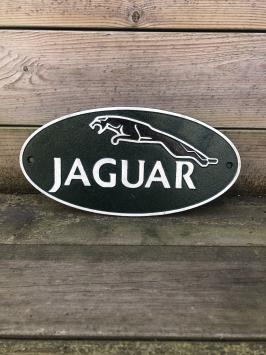 Gietijzeren wanddecoratie - 'Jaguar' - groen, zwart en wit