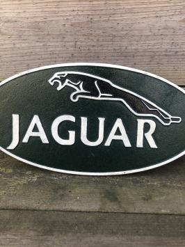 Gietijzeren wanddecoratie - 'Jaguar' - groen, zwart en wit