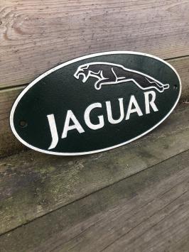 Gietijzeren wanddecoratie - 'Jaguar' - groen, zwart en wit