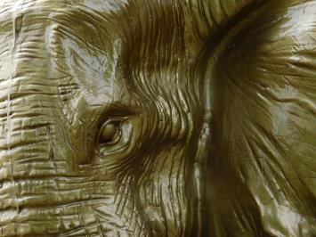 Wandornament - polystone - olifant - goud - in detail