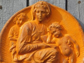 Gietijzeren wandornament - Maria met kind - rustiek