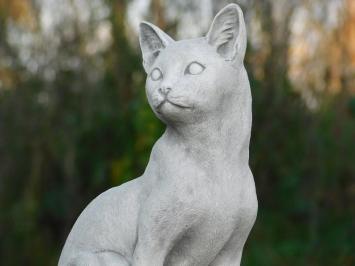 Sitzende Katze - Stein - 40 cm - Gartenstatue